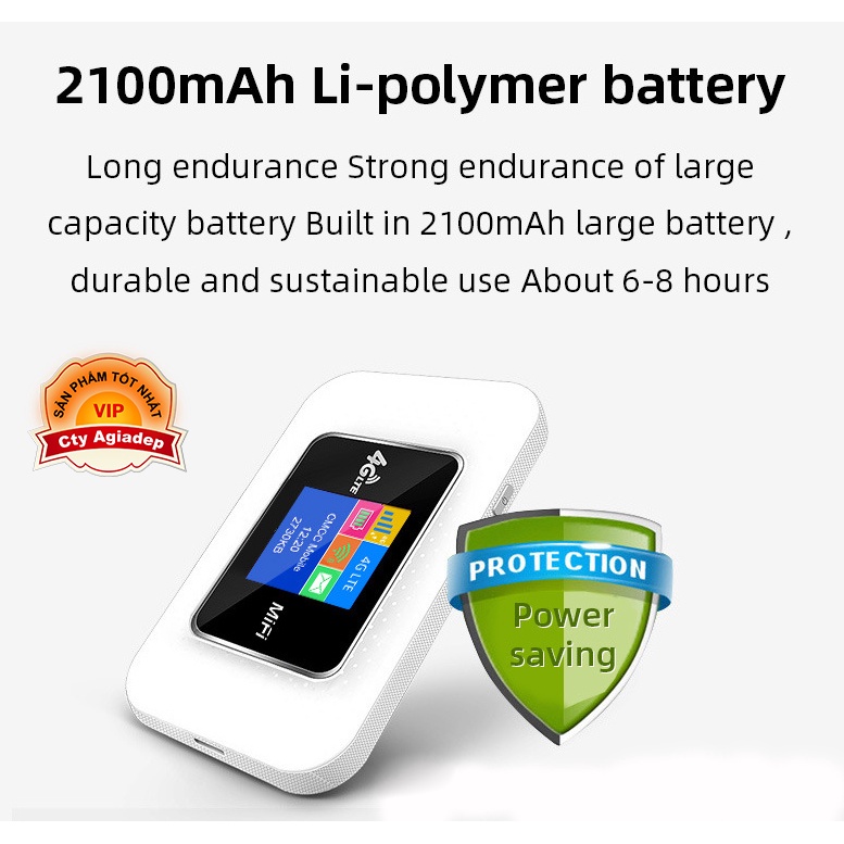 Bộ phát sóng wifi lắp sim 3G 4G hiển thị LED màu Giormani 921
