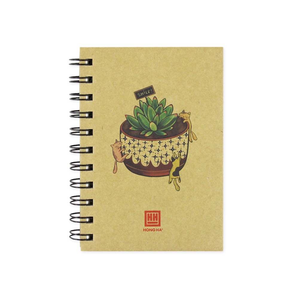 Notebook A6 - Sổ lò xo bìa cứng Green Plant Hồng Hà 4154, sản phẩm được kiểm tra kỹ trước khi giao hàng