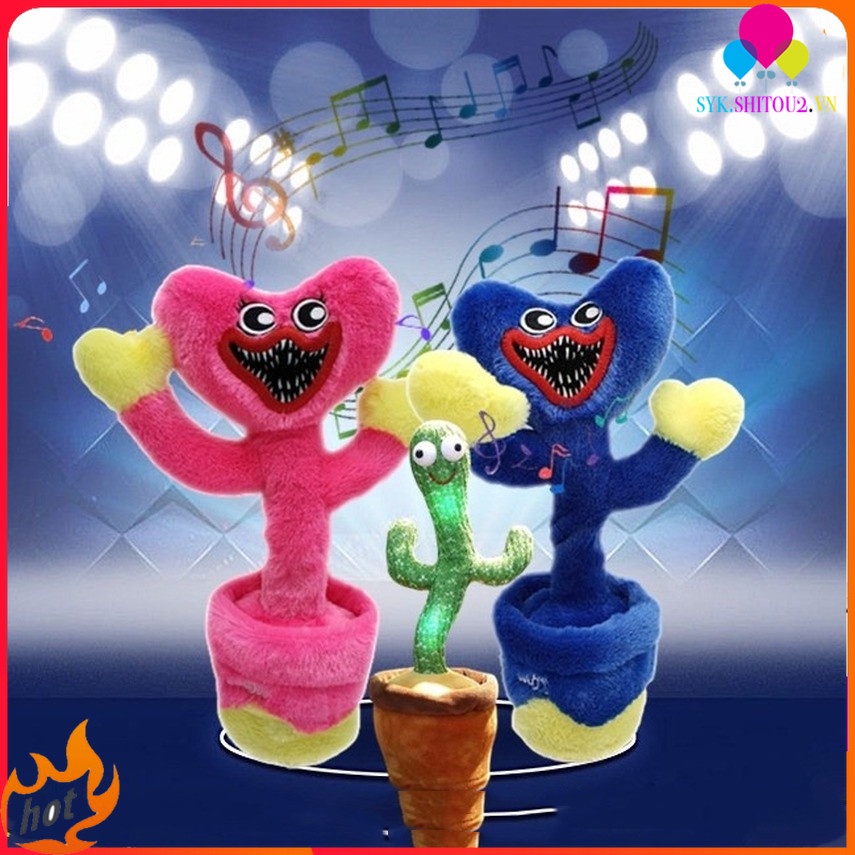 Đồ chơi xương rồng nhảy múa phát ra âm thanh vui nhộn độc đáo hình nhân vật Huggy Wuggy trong Poppy Playtime cho bé