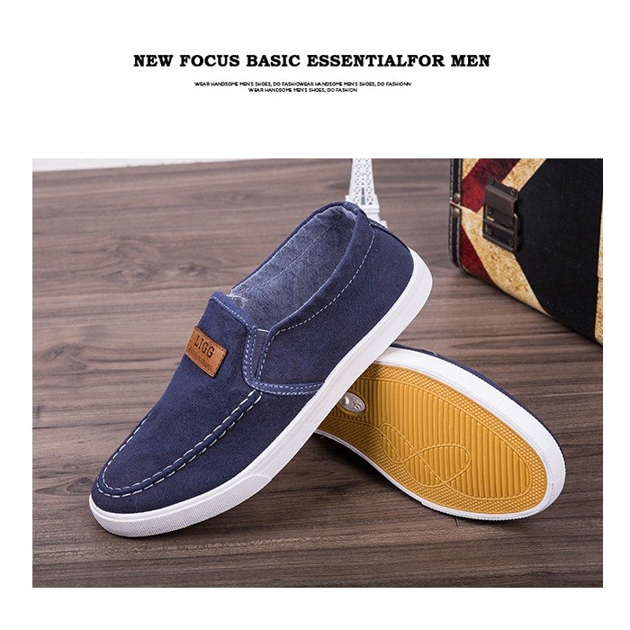 Giày Lười Vải Jean Thời Trang - Màu Xanh Đậm | BigBuy360 - bigbuy360.vn