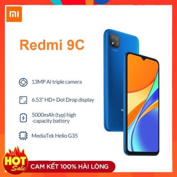 Điện thoại Xiaomi Redmi 9C 4G/128G Đập hộp nguyên seal-Bảo hành chính hãng toàn quốc