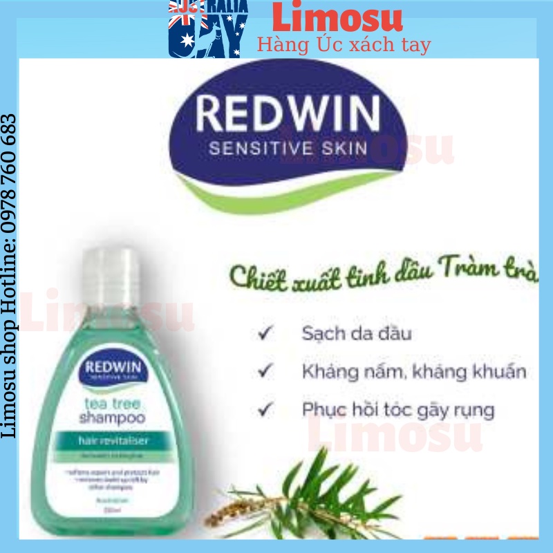 Dầu gội đầu giảm gàu nấm giảm nhờn Redwin Coal Tar / Tea tree Úc