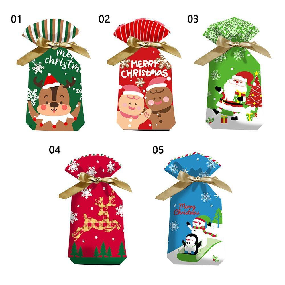 CONOPERY Bộ 50 Túi Nhựa Đựng Kẹo Họa Tiết Giáng Sinh Dễ Thương