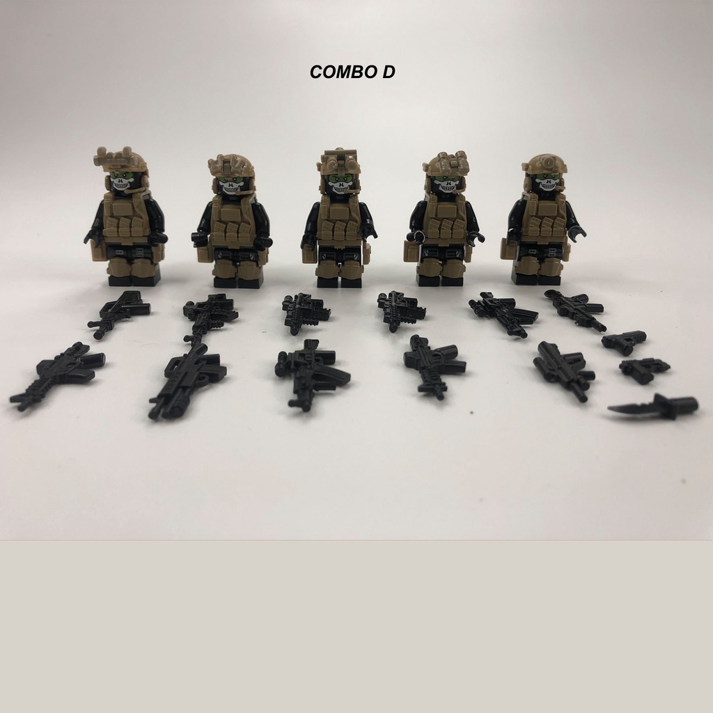 Đồ chơi lắp ráp minifigures swat army , mô hình lắp ghép quân sự - Combo Ghost team