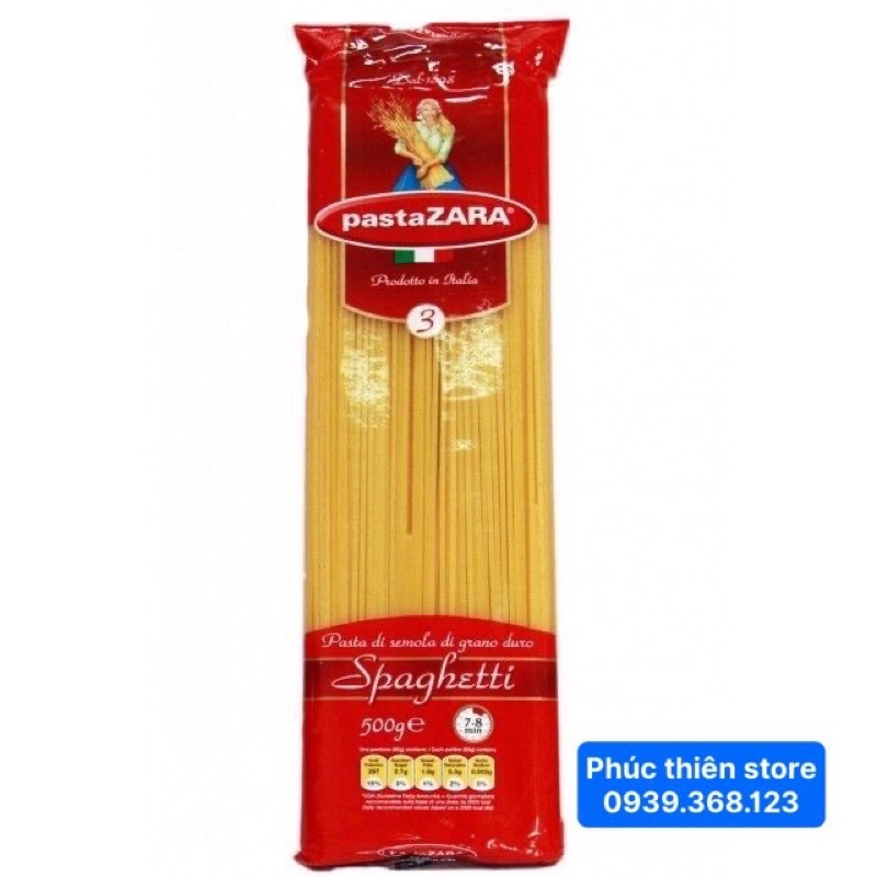 Mỳ ý Spaghetty Pasta zara số 3 500g