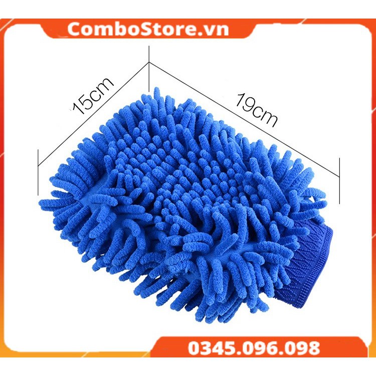 Găng tay rửa, sửa xe microfiber ô tô xe hơi san hô siêu mềm mịn tiện dụng