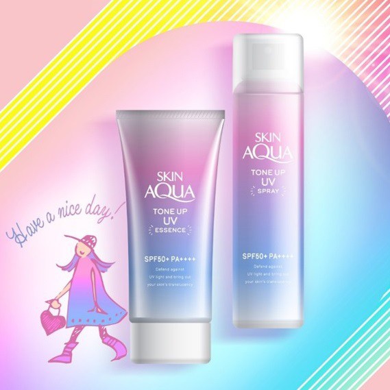 Xịt chống nắng Skin Aqua Tone Up UV Spray SPF50+ PA++++ 70g - mỹ phẩm MINH HÀ cosmetics