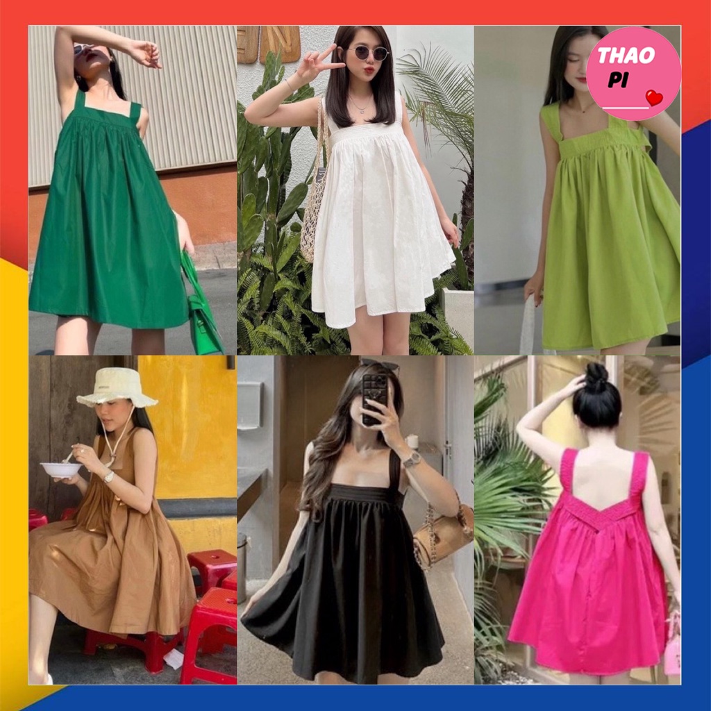 Váy babydoll chéo lưng Ulzzang đầm kiểu nữ siêu đẹp cao cấp