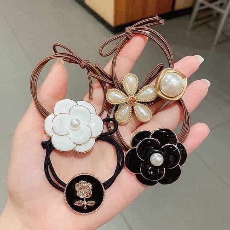 Túi 20 chun buộc tóc hoạ tiết cho nữ