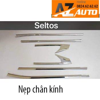 Nẹp Chân Kính, Viền Cong Kính Inox Xe Kia Seltos 2020 - 2022