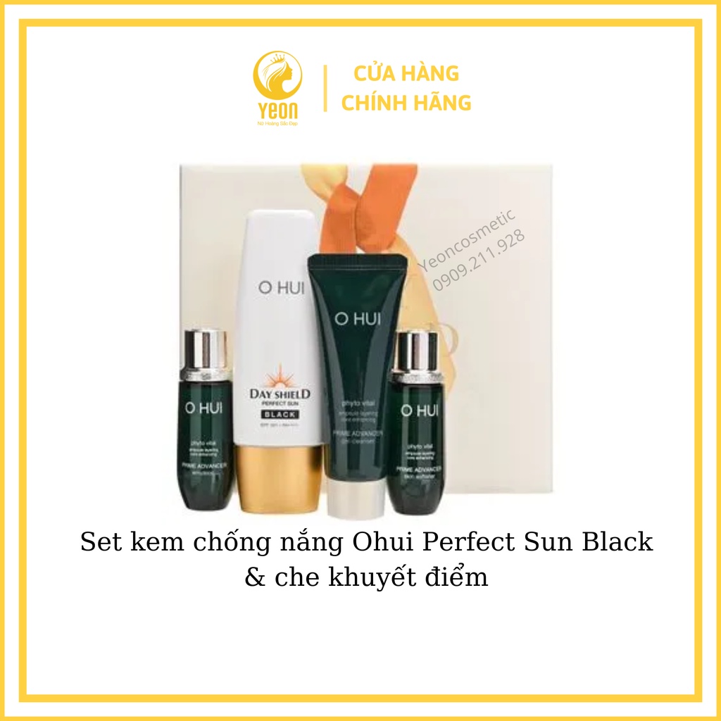 Set kem chống nắng Ohui Perfect Sun Black & che khuyết điểm