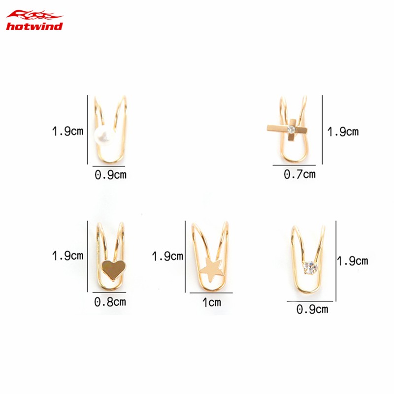 1 Khuyên Tai Chữ U Đính Đá/Ngọc Trai Thời Trang