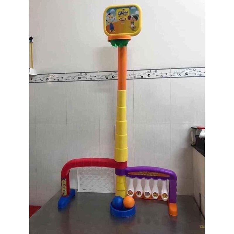 Bộ đồ chơi bóng đá-bóng rổ-bowlinh Grow 3 trong 1