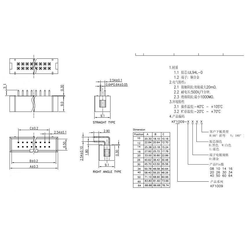 10pcs dip 6/10/20/26/34/40 PIN 2.54MM pitch MALE SOCKET straight idc box headers PCB CONNECTOR DOUBLE ROW 10P/20P/40P DC3 HEADER