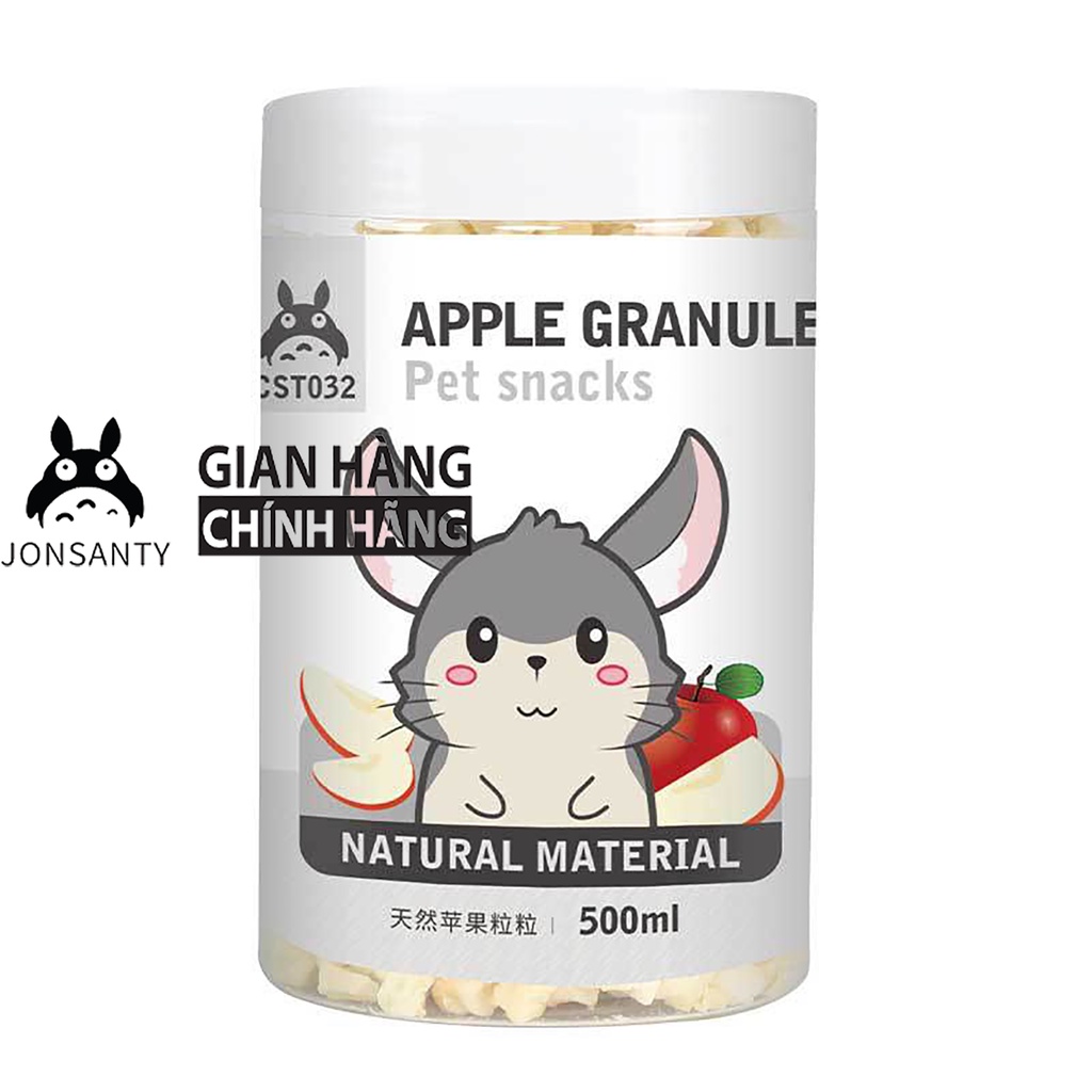 Táo sấy lạnh cho nhím, sóc bay, chuột hamster, thú cưng nhỏ, chim hộp 500ML hàng hãng JONSANTY CST032