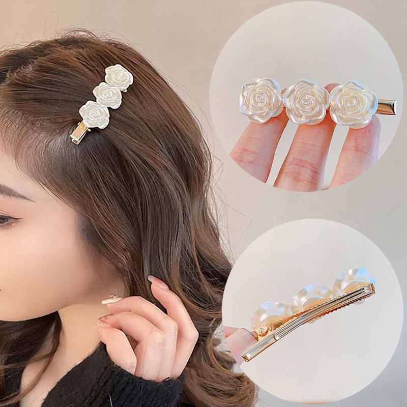 Kẹp Tóc Hoa Hồng Thiết Kế Mới Xinh Xắn Thời Trang