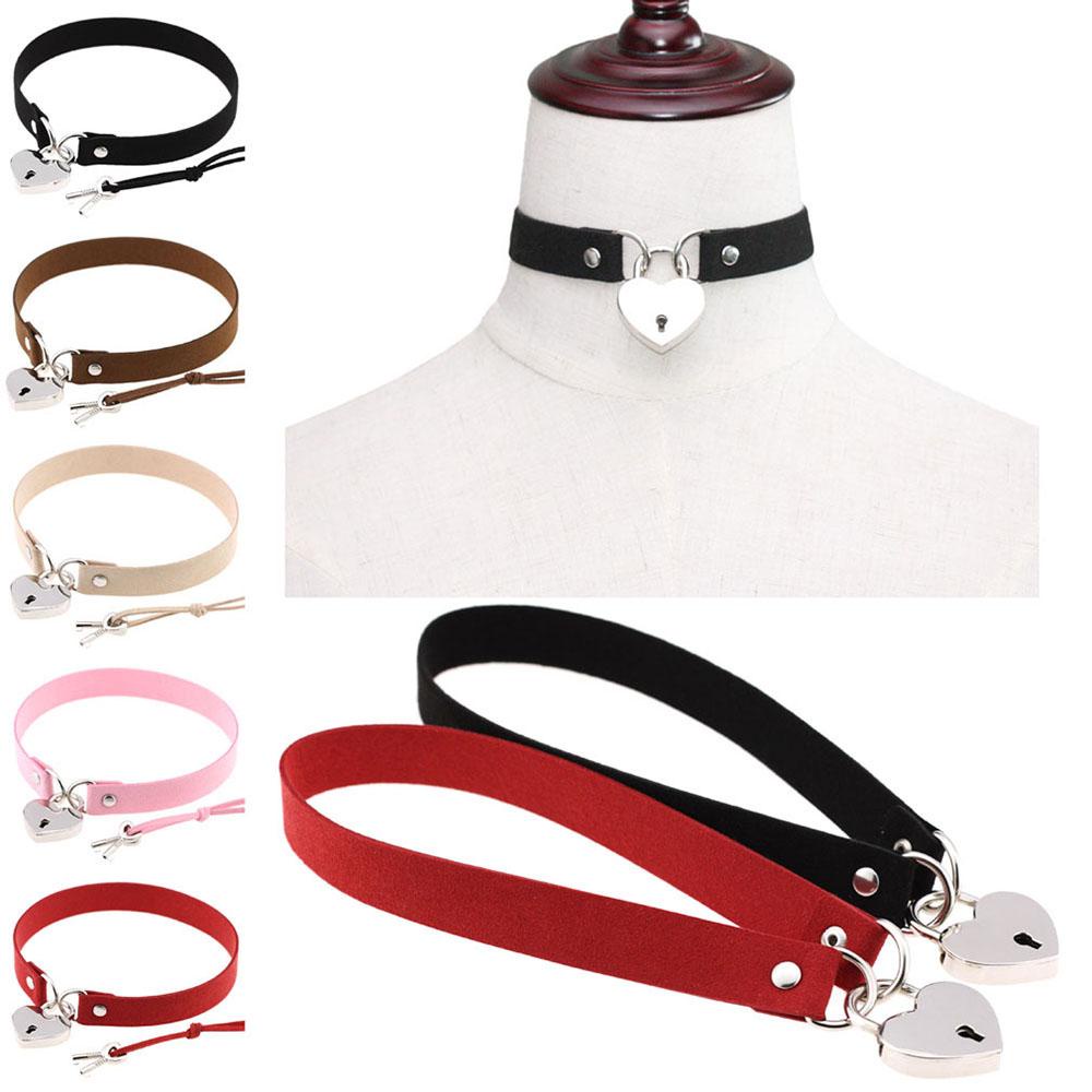 BSUNS Vòng Cổ Choker Mặt Ổ Khóa Và Chìa Khóa