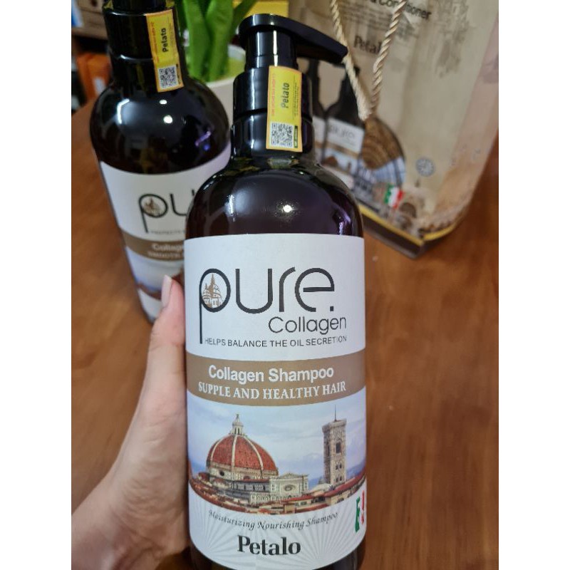 Dầu Gội Và Dầu Xả Chính Hãng PETALO PURE COLLAGEN Ý 850ML