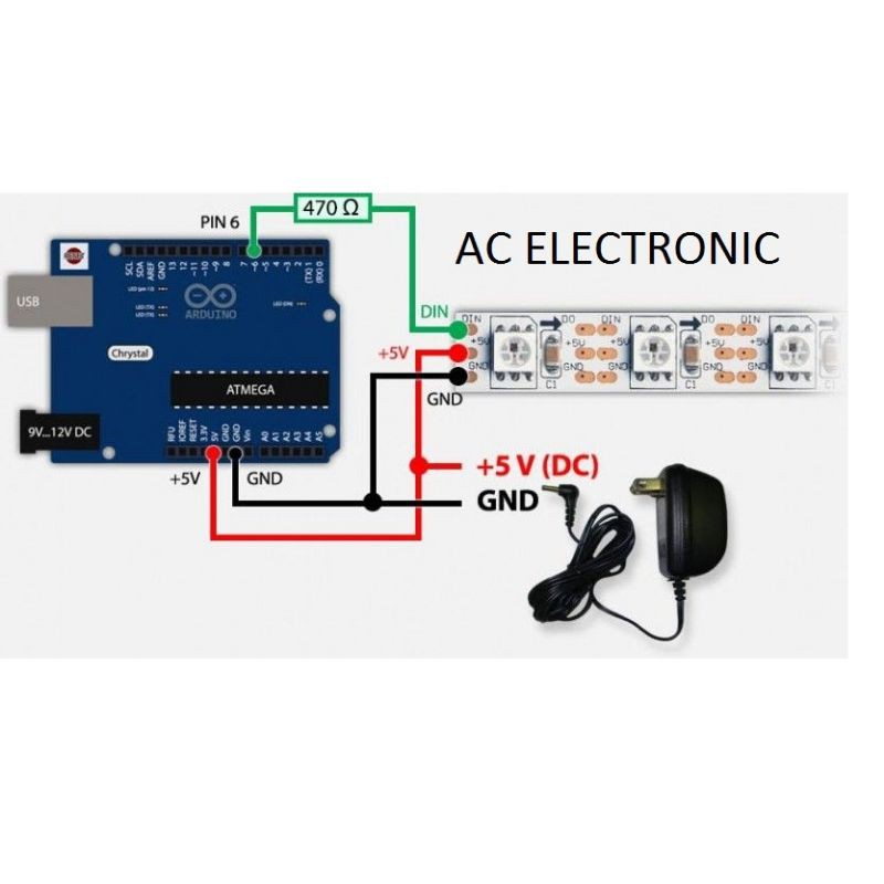 Mạch phát triển đèn led 8 bit ws2812 5050 rgb