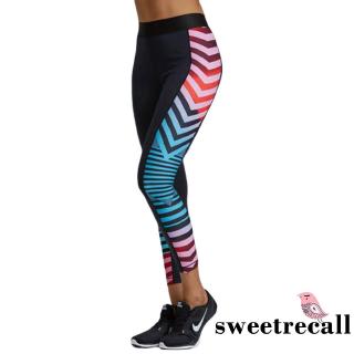 ❃Wz-nữ Sọc Gradient In hông Nâng Quần Legging Tập Yoga Fitness