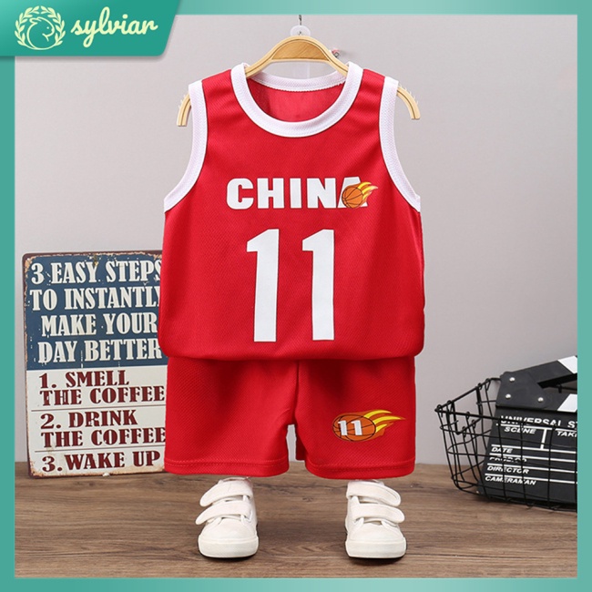 Bộ Trang Phục Thể Thao 2 Món Áo Sát Nách Cổ Tròn Phối Quần Short In Họa Tiết Hoạt Hình Nhanh Khô Thời Trang Mùa Hè Cho Bé