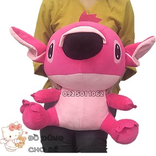 GẤU STITCH HỒNG VẢI NHUNG MỀM MỊN CAO CẤP