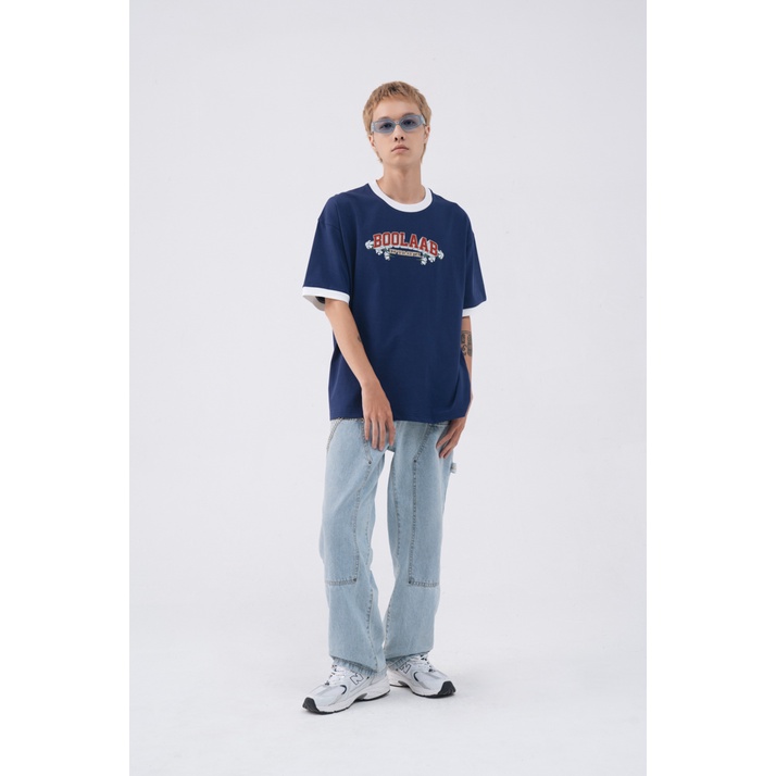Áo Thun BOO Unisex Dáng Oversize Phối Rib Tay In Graphic Logo BOOLAAB