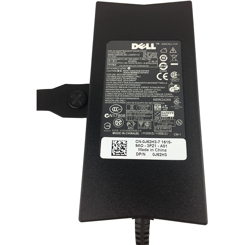 Sạc zin Dell slim 90W 19.5V 4.62A chân kim to Cao cấp cho Latitude seri Vostro seri Inspiron seri Studio seri mới 100%