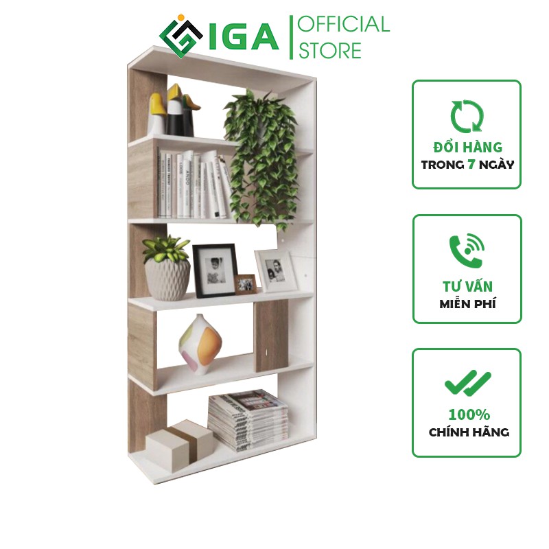 Kệ Sách Gỗ IGA Simple 6F Thông Minh - GP105 | BigBuy360 - bigbuy360.vn