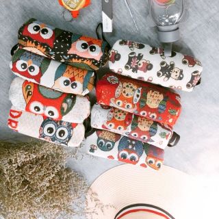 Ví bút thổ cẩm hình cú may mắn