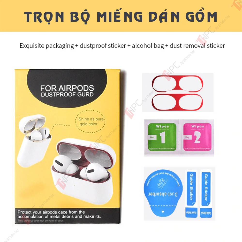 Miếng Dán Kim Loại Chống Bẩn Dành Cho AirPods Pro | 2 | 1