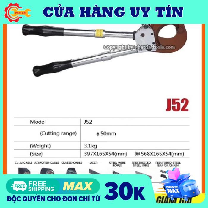 kìm cắt cáp nhông siêu khỏe J52 cắt tối đa 500mm2- Phi 40mm-bảo hành 6 tháng