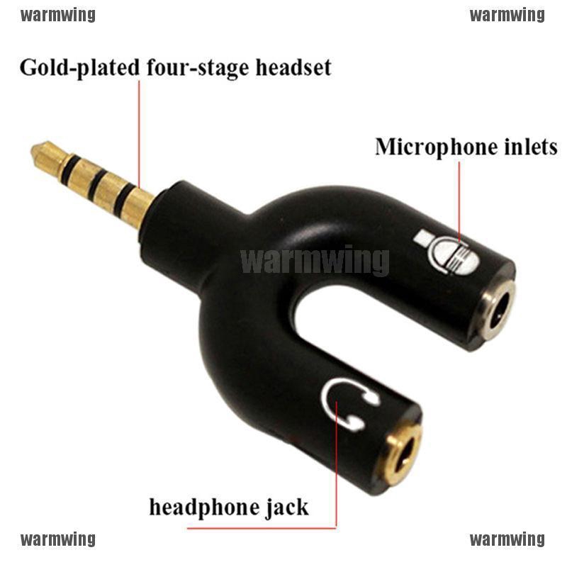 Jack âm thanh 3.5mm Stereo chia thành Mic và tai nghe cho điện thoại