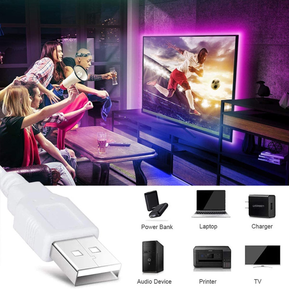 Dây Đèn Led RGB 2835 Bluetooth Điều Khiển USB 5V Trang Trí Đa Năng
