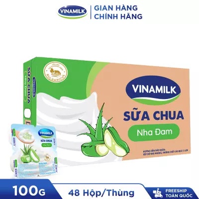 Thùng 48 Hộp Sữa Chua Ăn Vinamilk Vị Nha Đam - Vỉ 4 Hộp x 100g