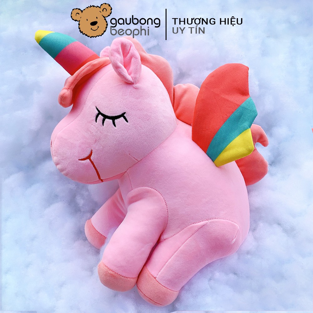 Gối Mền Ngựa Unicorn Ngồi Cao Cấp Gấu Bông Béo Phì