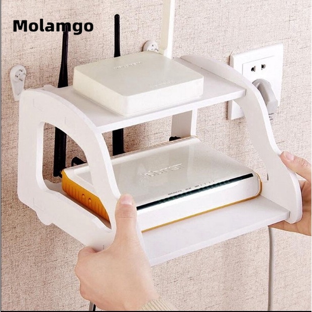 MOLAMGO  Wall Mount Router Rack Bedroom Living Room Electricity è Set Top Box Shelf Storage Bracket Partition Wall Mount Rack