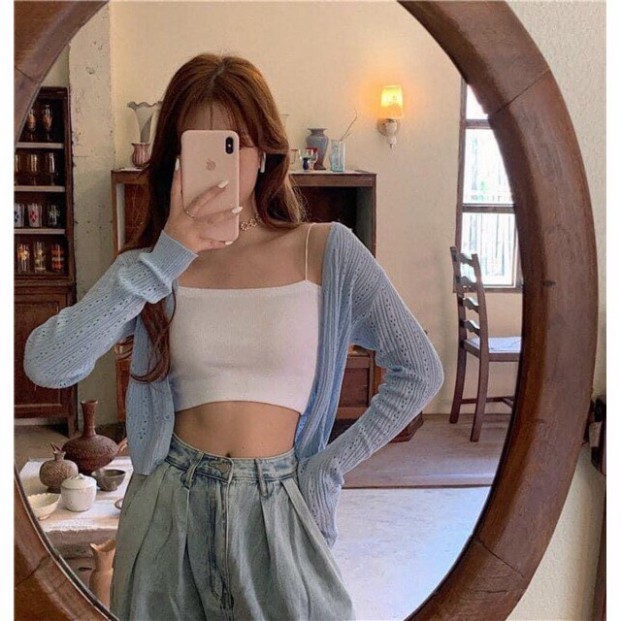 Áo Bra Thun Tăm 2 Dây CT34 chất vải mát kiểu dáng Ulzzang