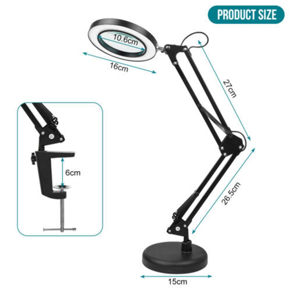 JANE Kính Phóng Đại Có Đế Kẹp Và Đèn LED