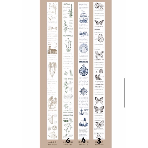 Washi chiết Washitape vintage cổ điển WS021