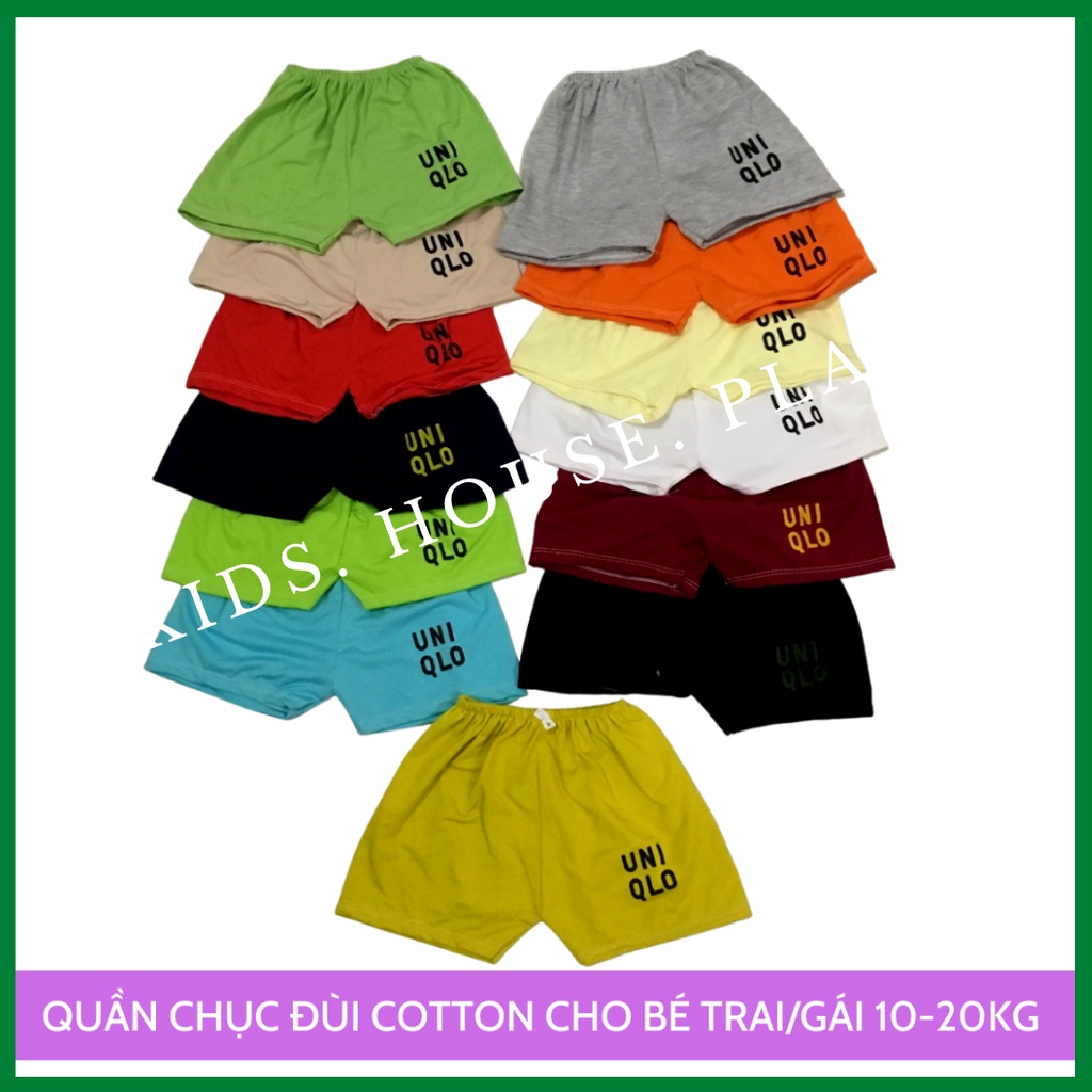 Quần đùi cotton cho bé trai/gái 10-20kg/ Quần chục đùi, quần đùi chục cho bé mặc hè thoáng mát