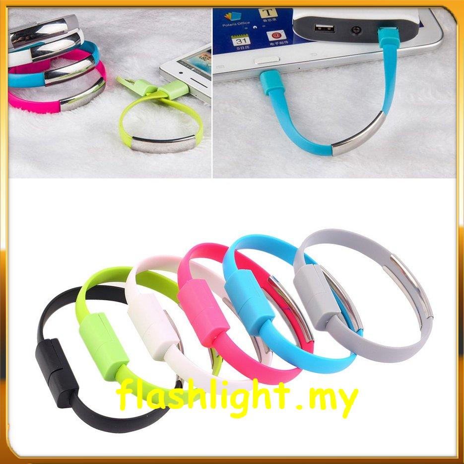 ✨Flash24✨Dây cáp sạc mềm Micro USB 2.0 dạng vòng tay cho Android