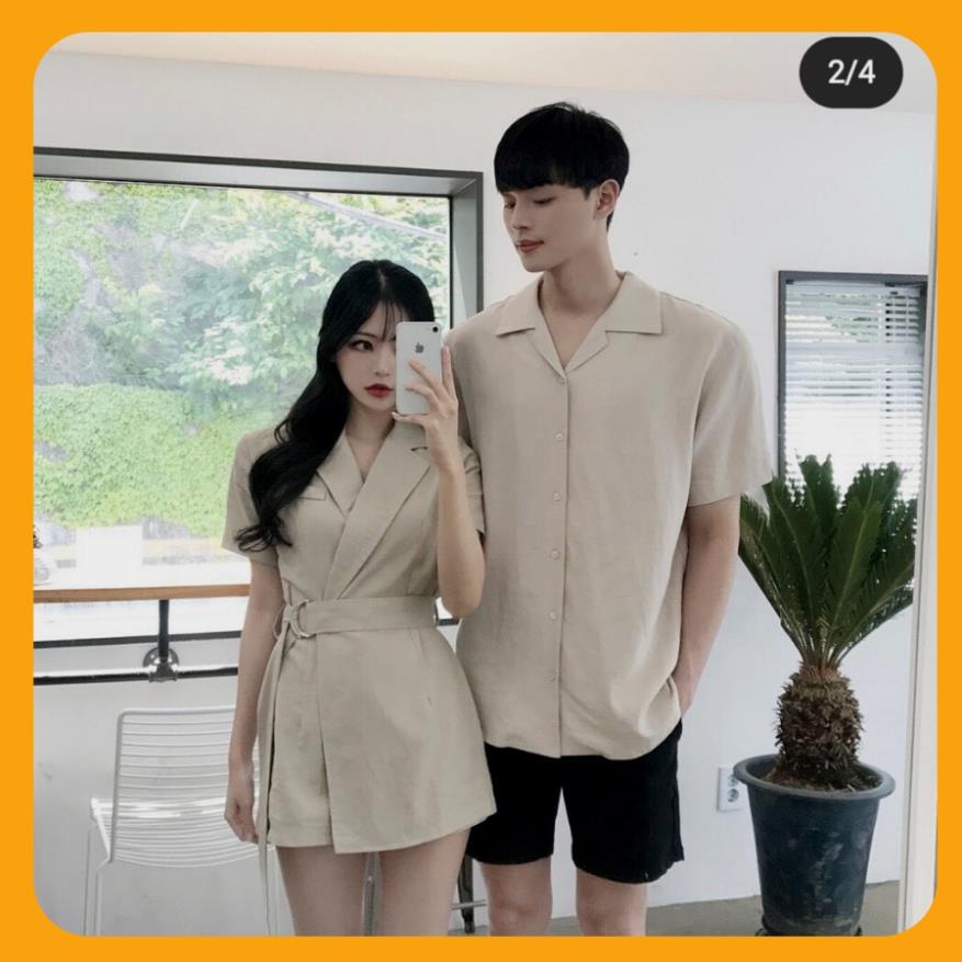 Đồ đôi nam nữ đẹp đi tiệc, đi chơi, đồ đôi đi biển, áo cặp áo đôi cao cấp chụp hình cưới: gồm áo sơ mi nam váy nữ couple
