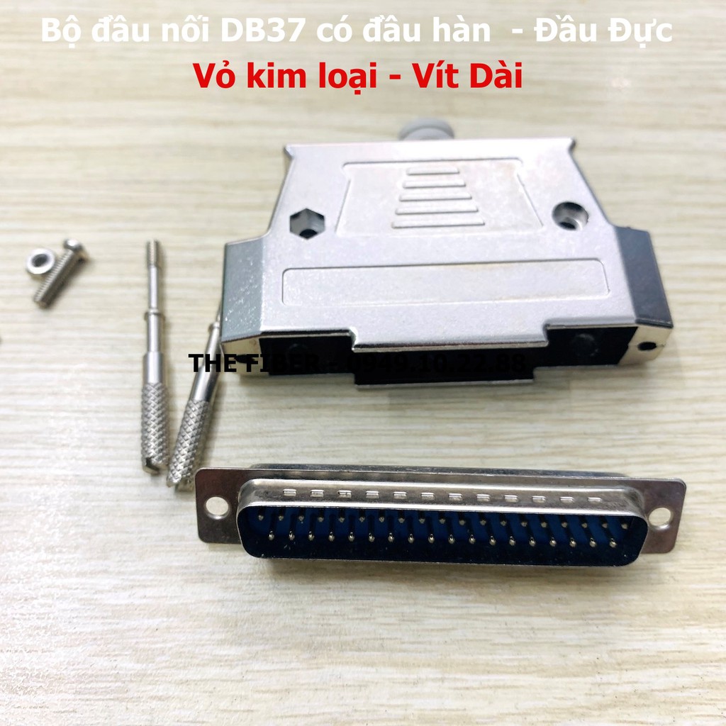 Bộ đầu nối DB37 có đầu hàn đầu cái/đực - Vỏ kim loại