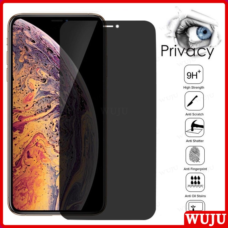 Wuju 2 Chiếc Full Màn Chống Nhìn Trộm Kính Cường Lực Tương Thích Compatible For Iphone 11 12 13 14 15 16 Pro Xs Max Xr X 7 8 Plus Se