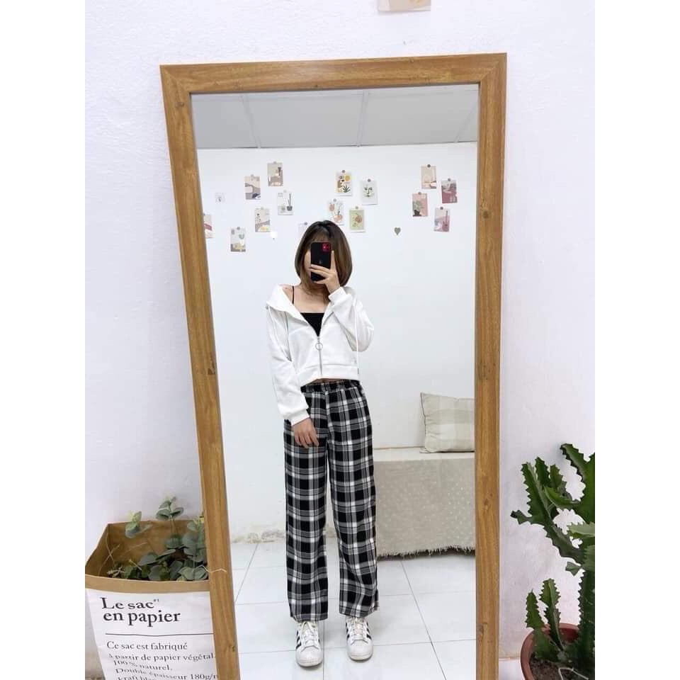 Quần Kẻ Sọc Caro dáng suông Phong Cách Hàn Quốc kèm ảnh thật | BigBuy360 - bigbuy360.vn