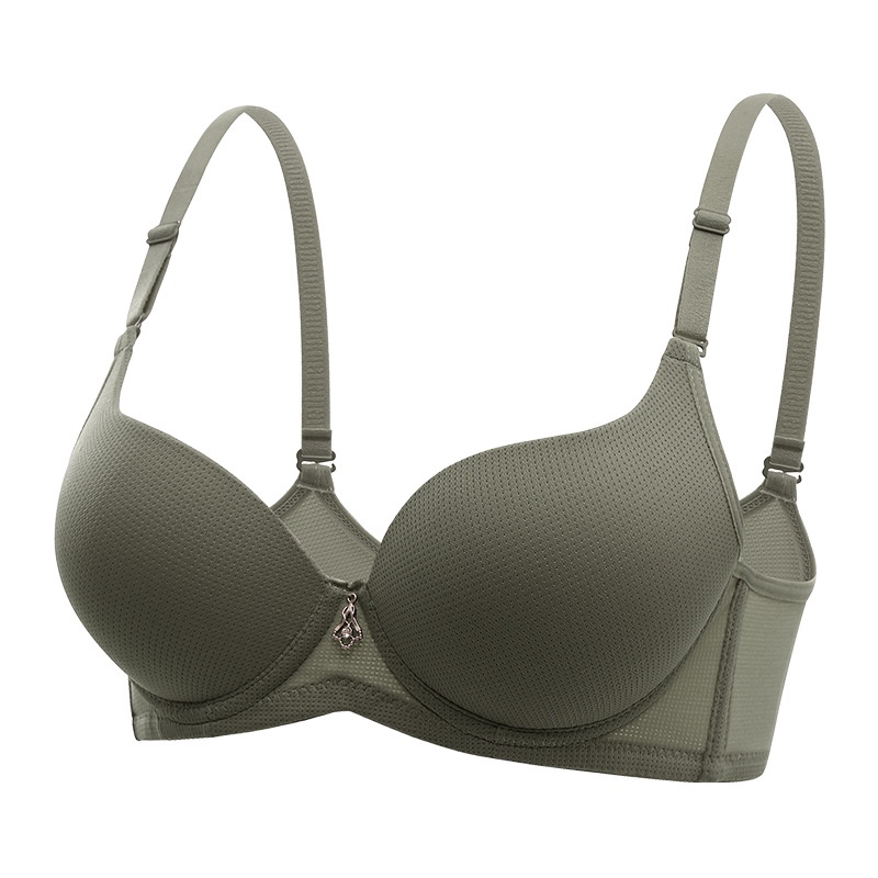 Áo lót su voan lưới nâng ngực có gọng đính hạt cup V thông hơi - Đệm dày 3cm