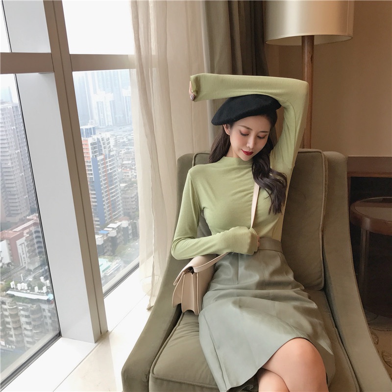 Chân váy da chữ A dáng dài eo cao nhiều màu thu đông 2021 - Uri32 | BigBuy360 - bigbuy360.vn