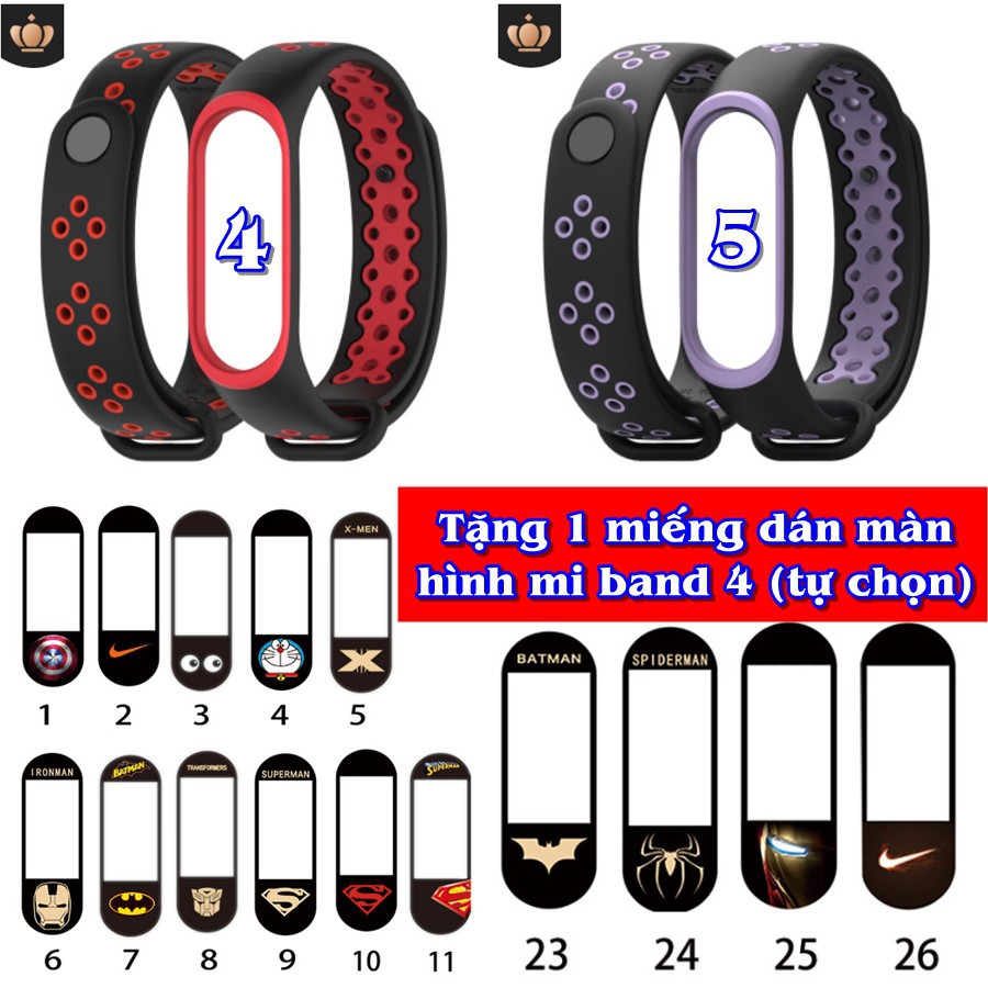 [TẶNG MIẾNG DÁN MÀN HÌNH] DÂY ĐEO MIBAND 4 - MIBAND 3 - DÂY ĐEO CAO SU 2 MÀU