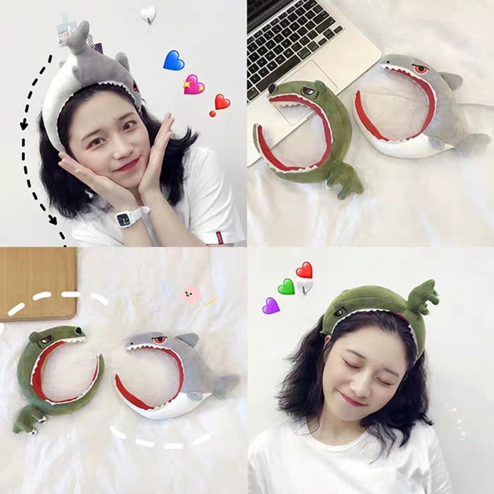 Băng Đô Nhung Hình Cá Mập Hoạt Hình Dễ Thương